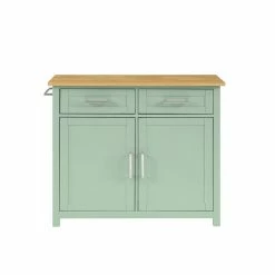 Wholesale ❤️ Crosley Furniture Tristan 2-Door Modern Wood Kitchen Island In Green/Natural ✨ 33 Wholesale ❤️ Crosley Furniture Tristan 2-Door Modern Wood Kitchen Island In Green/Natural ✨ -Bakers Racks Sales 2567910 5 L