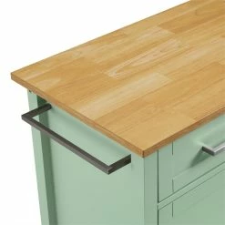 Wholesale ❤️ Crosley Furniture Tristan 2-Door Modern Wood Kitchen Island In Green/Natural ✨ 35 Wholesale ❤️ Crosley Furniture Tristan 2-Door Modern Wood Kitchen Island In Green/Natural ✨ -Bakers Racks Sales 2567910 7 L