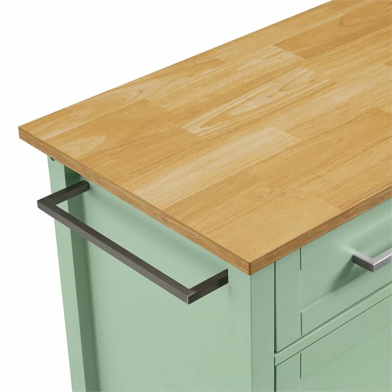 Wholesale ❤️ Crosley Furniture Tristan 2-Door Modern Wood Kitchen Island In Green/Natural ✨ 17 Wholesale ❤️ Crosley Furniture Tristan 2-Door Modern Wood Kitchen Island In Green/Natural ✨ - Image 17