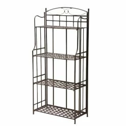 Best deal ๐ International Caravan Santa Fe 4 Tier Iron Bakers Rack In Matte Brown ๐