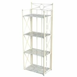 Best deal ๐ International Caravan Artica 22" 4 Tier Iron Bakers Rack In White โ๏ธ